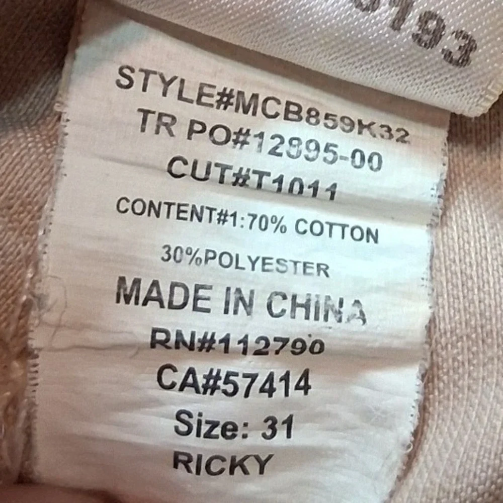 True Religion Ricky Straight Leg Corduroy Pants Tan Khaki Mens 31x34 Bootcut